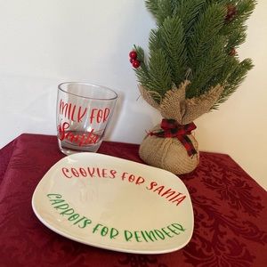 Christmas Cookie Plate & Glass
